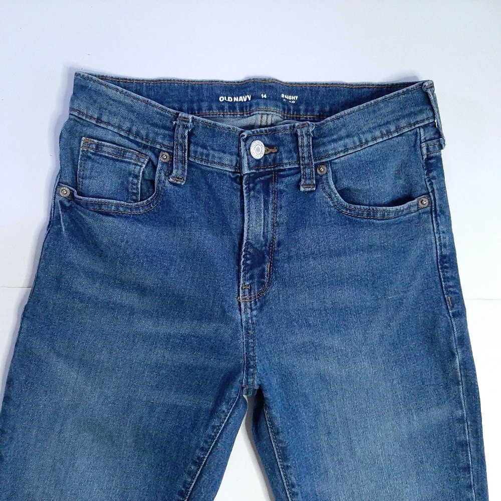 Old Navy Straight Built-In Flex Blue Jeans